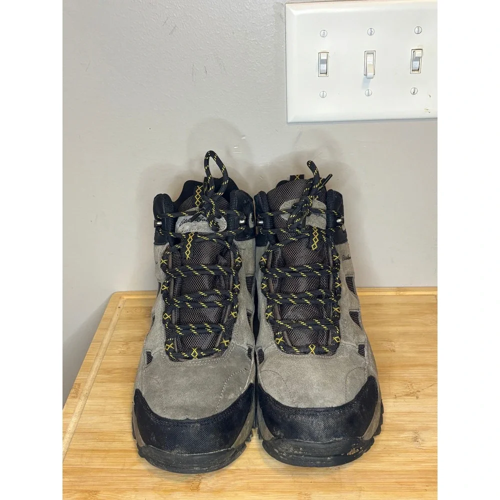 Eddie Bauer Brighton Mens Waterproof Hiking Boots Grey Black 11M 196064198446